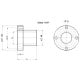 Brown trapezoidal nut with collar, reduced 14x4