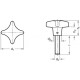 Star knob GN 6335.5-AP-63-M12-40 - aluminum, polished