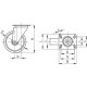 Swivel wheel fi 100mm plastic with mounting plate, load capacity 200 kg RE.F7-100-SBL-N-HT
