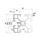 Aluminum profile 40x40 light groove 8 - 200mm