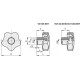 VCT.84-SST-M16-C6 knob - stainless steel boss, threaded hole, with red cap