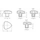 Stainless steel triangular knob GN 5339.5-32-M5-E-MT -