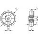 200mm polyurethane wheel, load capacity 680 kg RE.F5-200-RSL-ESD