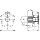 Knob with protection VLSK.63 B-M8-U - boss with threaded hole, with cap
