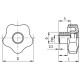 VCT.84 AZ-M16-C9 knob - galvanized steel boss, threaded hole, with black cap