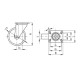 Swivel wheel fi 200mm plastic with mounting plate, load capacity 730 kg RE.F8-200-SBL-H
