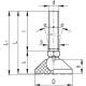 Swivel foot LSX.A-30-10-M8x60 - without anti-slip pad