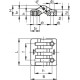 Hinge CFA.65 B-M6-CH-6 - bosses with a threaded hole and through holes for cylindrical head screws.