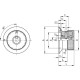MBR.50 B-8+FKP-C2 control knob - flange with triangular Indicator and rear chamber orange