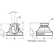 Stainless steel self-aligning foot GN 343.5-40-M10-OS - internal thread