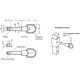 Stainless steel mounting pin GN 214.3-10-80 - with axial lock of the fin, plastic button
