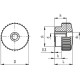 Knurled knob B.193/30 FP-M12 - brass boss, threaded hole, through hole