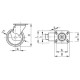Swivel wheel fi 50mm plastic with a brake with a mounting plate, load capacity 30 kg N145050DB