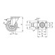 Swivel wheel fi 80mm, rubber with brake, mounting plate, load capacity 65 kg RE.E3-080-SBF-N