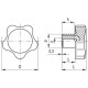 VC.692/60-SST-M12-CLEAN knob - technopolymer, easy to clean