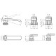 Stainless steel eccentric clamping lever GN 927.7-44-M4-B - with internal thread