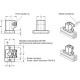 Connector with front plate GN 162.3-B16-2-BL - Connector with front plate