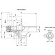 Solid handwheel VDN.225 FP+IRS-A20-K - with revolving, foldable, safe handle, reamed hub