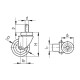 Wheel for general use, steel sheet housing RE.C6-050-CBL - swivel housing with threaded mounting pin, without