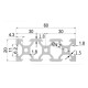 Aluminum profile V-SLOT 20x60 - 400mm