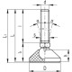 Swivel foot LSX.A-26-10-AS-M8x30 - with anti-slip pad