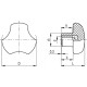 VTT.60-SST-M12 CLEAN solid knob - threaded hole