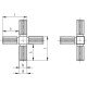 Square connector STC.25-3A-5W-R-SST-C33 - Triaxial, five-way connector
