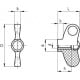 Wing nut EWN.48 B-M8-C3 - brass boss, threaded hole, with gray cap