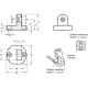 Swivel connector with front plate GN 485-16-MT - aluminum