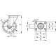 200mm polyurethane swivel wheel with mounting plate, load capacity 750 kg RE.F5-200-SSL-H
