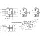 Connector for sliding mechanisms GN 134.7-V50-V50-R-SW - black aluminum