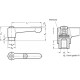Flat adjustable lever GN 302.1-78-B10-SR - with internal thread gray