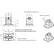 Connector with side plate GN 146.3-B40-56-2-BL - aluminum/two holes for mounting the connector