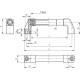 M.1043/30-700-AN tubular holder - aluminum tubular profile, anodized, front mounting