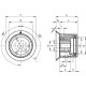 Control knob with knurled grip IZN.380/36 A-6+K - with triangular pointer