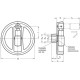 Handwheel with revolving handle GN 924.3-160-K16-R-SR - aluminum, foldable handle, lockable gray