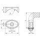 Adapters for mounting M.643-FM handles on round profiles ADT-M.643-FM/140 - technopolymer
