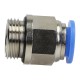 Straight pneumatic plug-in connector, for hose fi 10 mm, G 3/8 GZ, nickel-plated brass