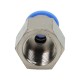 Straight pneumatic plug-in connector, for hose fi 6 mm, G 1/4 GW, nickel-plated brass