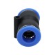 Straight, pass-through pneumatic plug-in connector for 12 mm hose, plastic