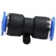 Straight, pass-through pneumatic plug-in connector for 12 mm hose, plastic