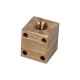 Trapezoidal left square bronze nut with holes QBF 16X4L