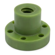 Trapezoidal nut flange 12x3 polyamide green