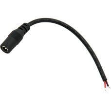 DC lizdas 2.1/5.5mm su 15cm ilgio laidu - juodas