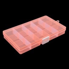 Dėžutė 15 skyrių 175x100x22 mm - oranžinė - smulkių daiktų konteineris