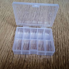 Dėžutė su 10 skyrių - Plastikinė dėžutė 59x47x15mm - uždara talpa