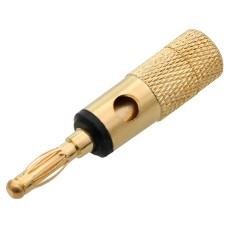 Large screw-on banana plug - black - gold