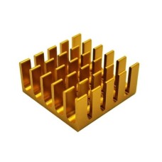 Extruded aluminum heat sink - 22x22x10mm gold - cooling radiator