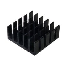 Extruded aluminum heat sink - 22x22x10mm black - cooling radiator