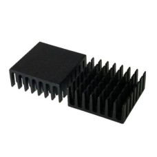 Extruded aluminum heat sink - 28x28x11mm black - cooling radiator